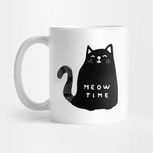 Meow time black cat drawing Mug